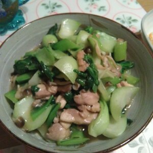 チンゲン菜と鶏肉の中華いため